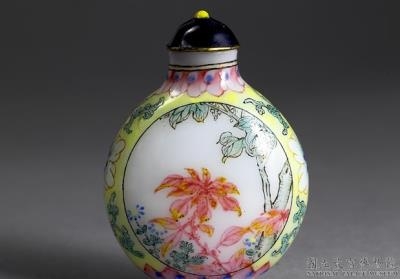 图片[2]-Glass-body painted enamel snuff bottle with a floral design, Qing dynasty, Qianlong reign (1736-1795)-China Archive